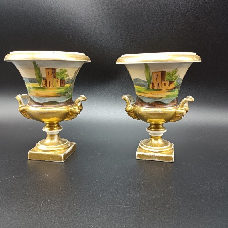 Pair Of Porcelain Vases Paris 19th Century-photo-5