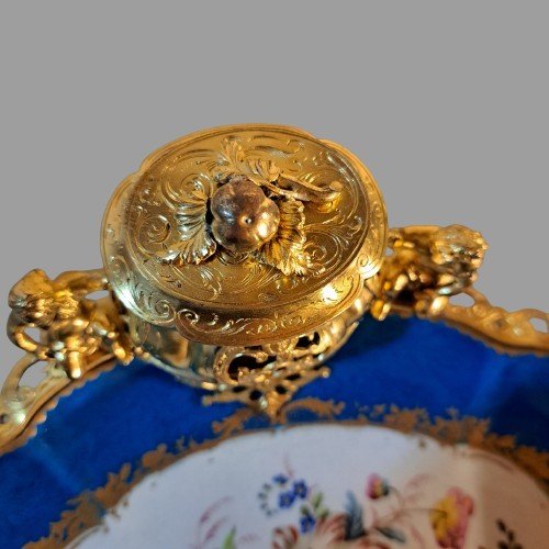 Encrier Porcelaine De Sèvres Et Bronze Doré Napoleon III-photo-4