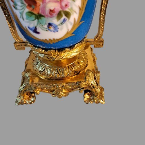 Small Pair Of Sevres Porcelain And Gilt Bronze Vases From The Napoleon III Period-photo-4