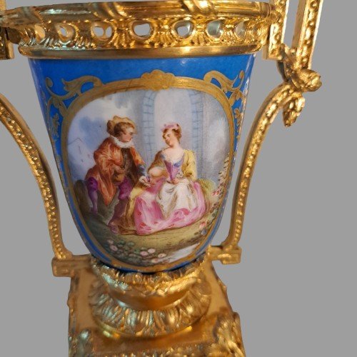 Small Pair Of Sevres Porcelain And Gilt Bronze Vases From The Napoleon III Period-photo-7