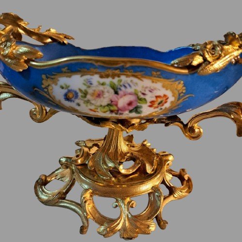 Centre De Table Napoléon III Bol En Porcelaine De Sèvres Et Bronze Doré-photo-6