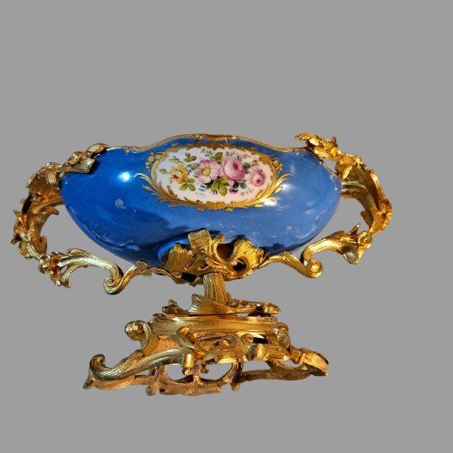 Centre De Table Napoléon III Bol En Porcelaine De Sèvres Et Bronze Doré-photo-8