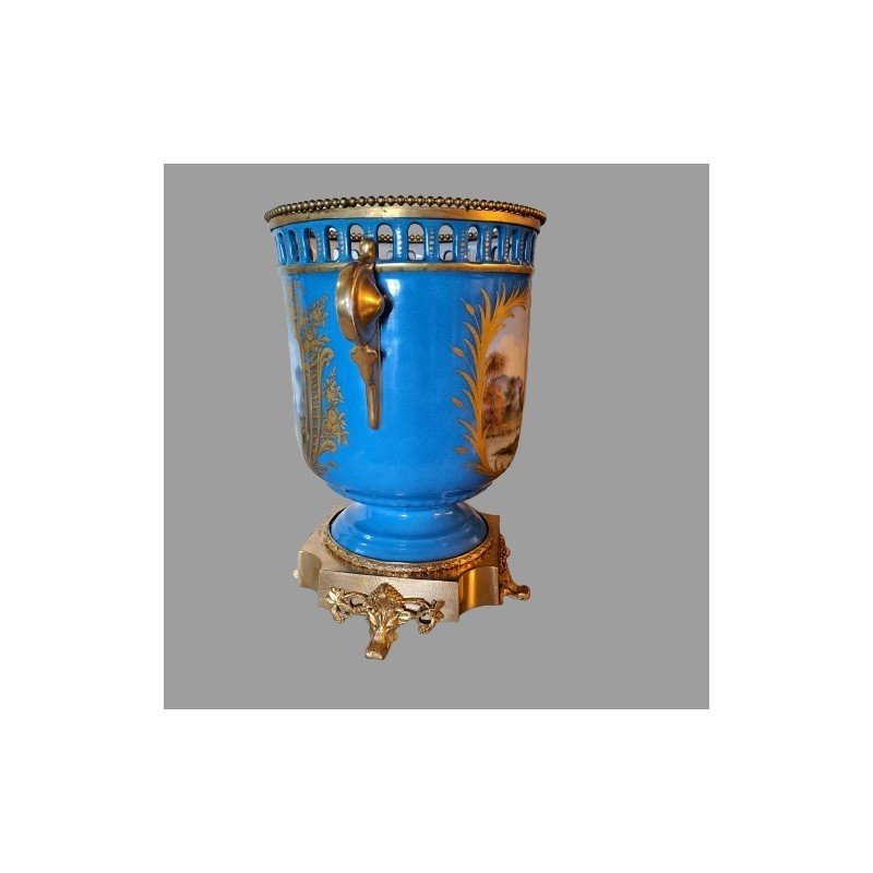 Large Sevres Porcelain And Gilt Bronze Cachepot-photo-2