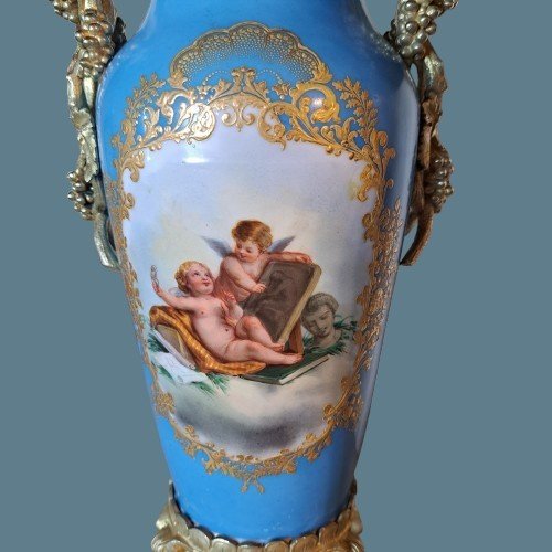 Large Pair Of Jacob Petit Vases From The Mid-19th Century-photo-4