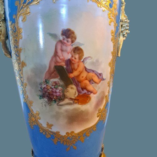 Large Pair Of Jacob Petit Vases From The Mid-19th Century-photo-5