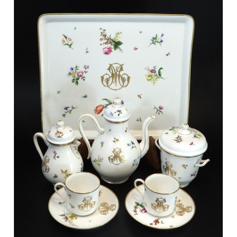 19th Century Paris Porcelain Tete A Tete Service-photo-5