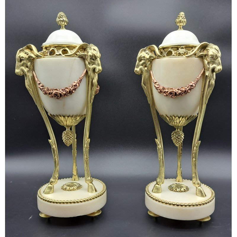 Pair Of Napoleon III Marble And Bronze Vases-photo-7