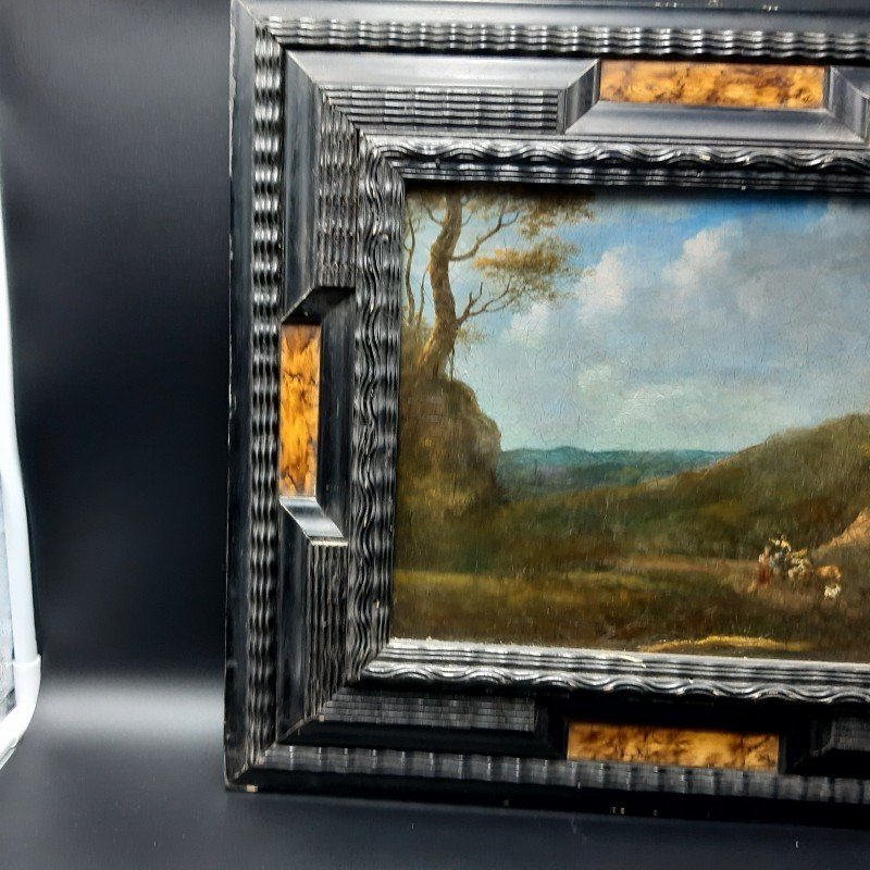 Small Landscape Painting On Canvas From The 18th Century-photo-5