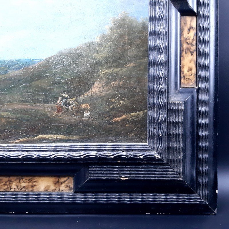 Petite Peinture De Paysage Du 18ème Siecle Sur Toile.-photo-6