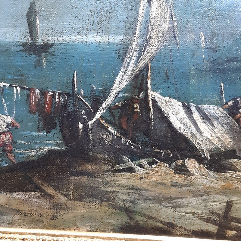 Oil Painting On Canvas From The Late 19th Century After Giuseppe Ponga-photo-4