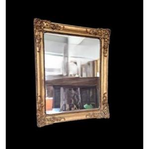 Miroir Ancien Doré De La Deuxième Moitié Du 19ème Siècle