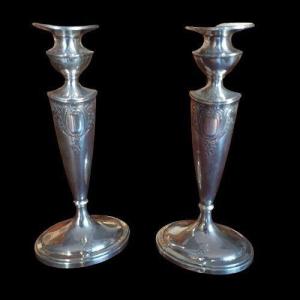 Elegant Pair Of Gorham Sterling Silver Candelabra