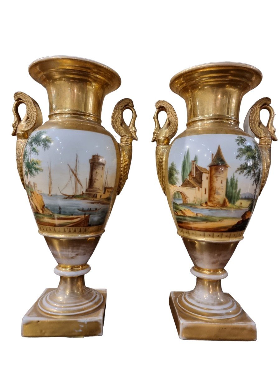 Beautiful Pair Of Porcelain Vases