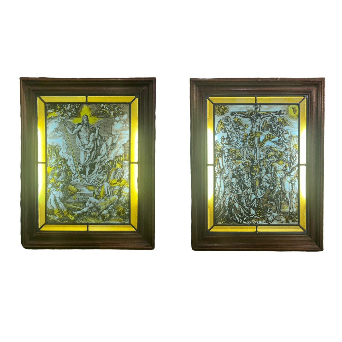 Rare Pair Of Illuminated Panels