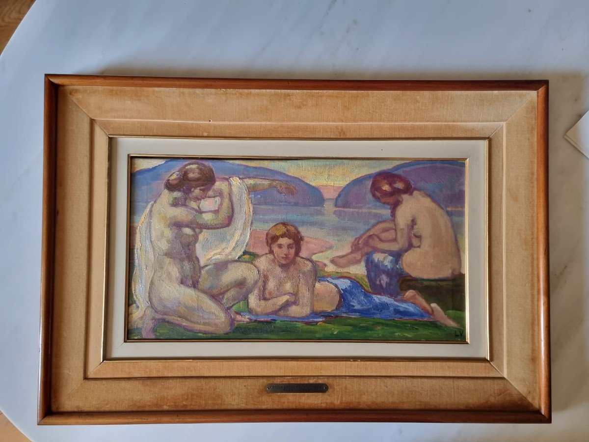 "bathers At The Sea" By Enrico Ludolf Verworner-photo-2