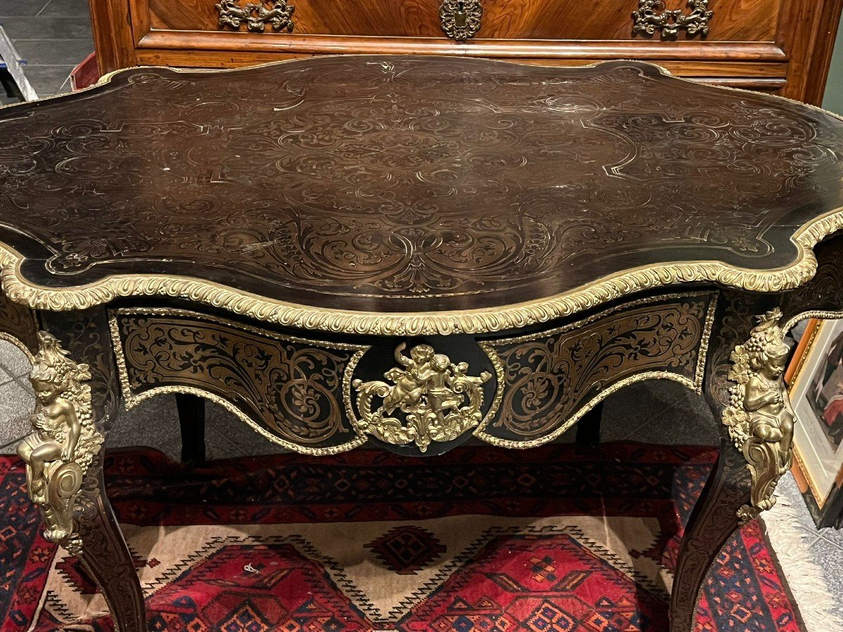 Rare Table De Style Boulle-photo-2