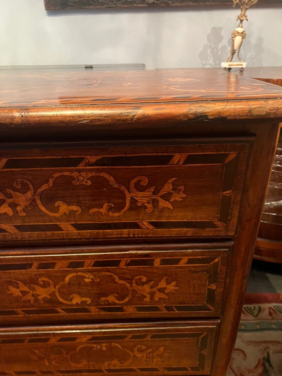 Chest Of Drawers In Inlaid Solid Walnut Wood-photo-1