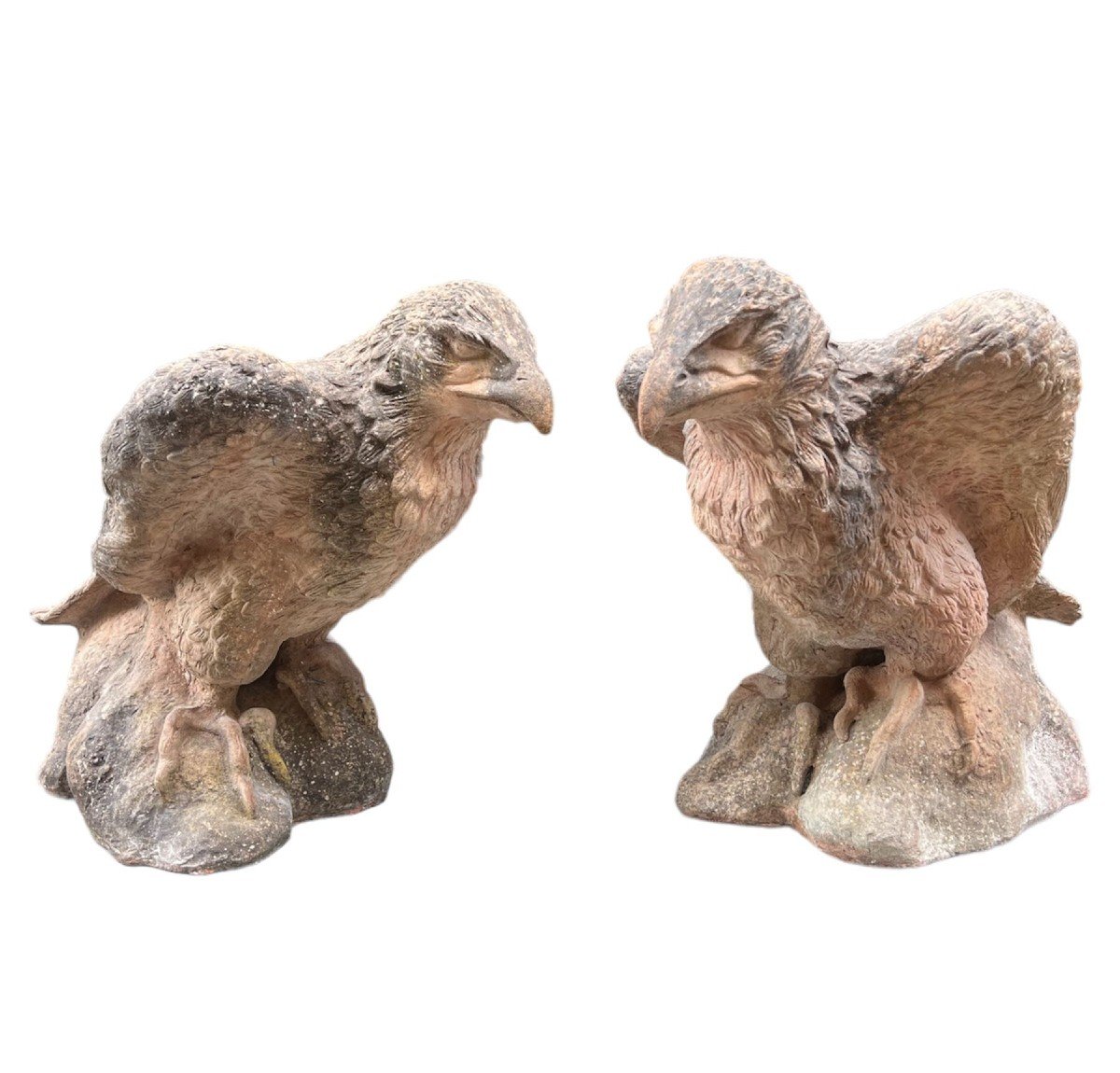 Pair Of Statues Depicting Eagles