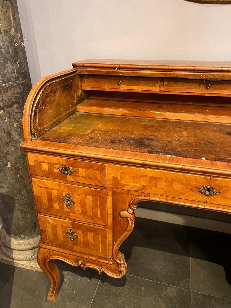 Rare Desk With Flap In Cherry Wood-photo-3