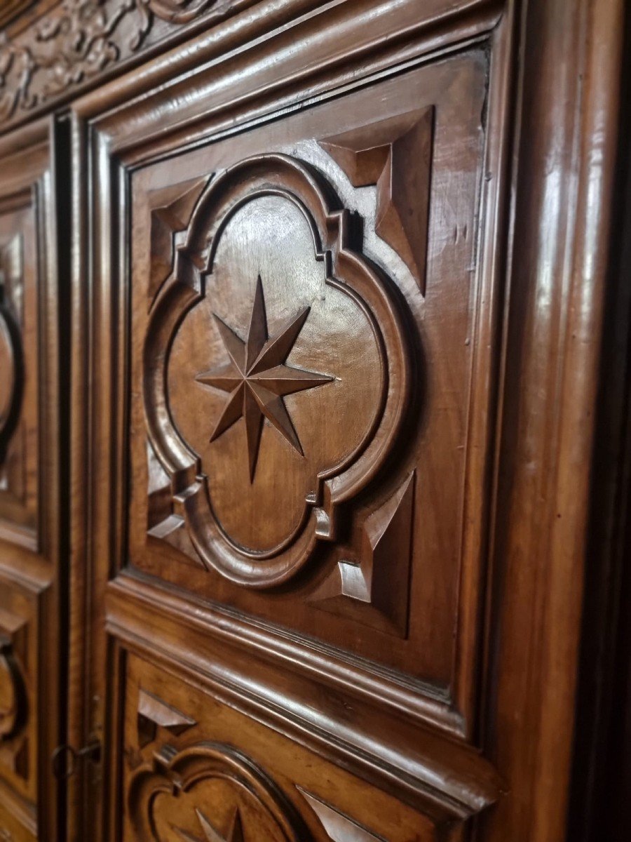 Two-door Wardrobe In Solid Walnut-photo-1