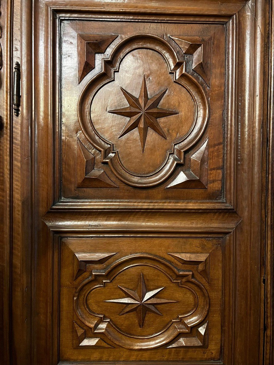 Two-door Wardrobe In Solid Walnut-photo-6