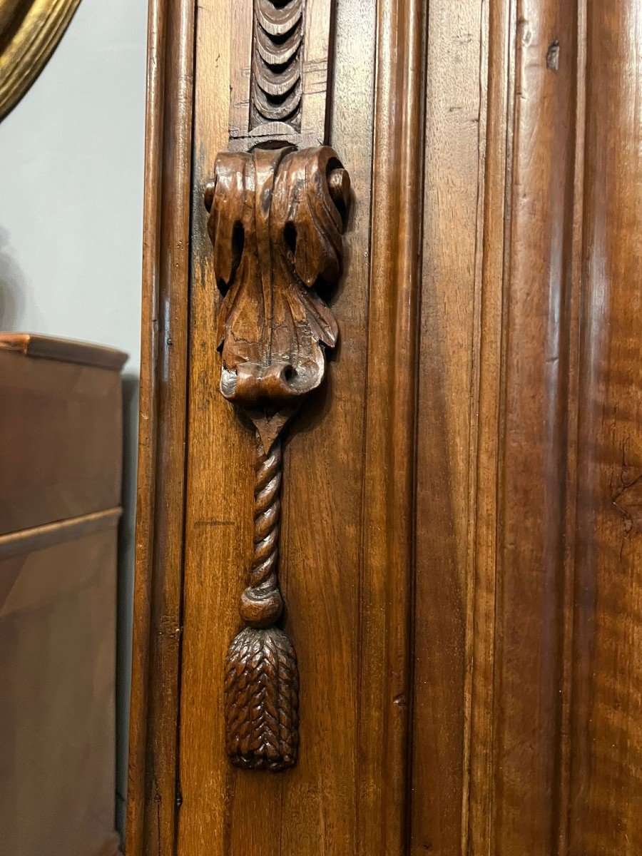 Two-door Wardrobe In Solid Walnut-photo-7