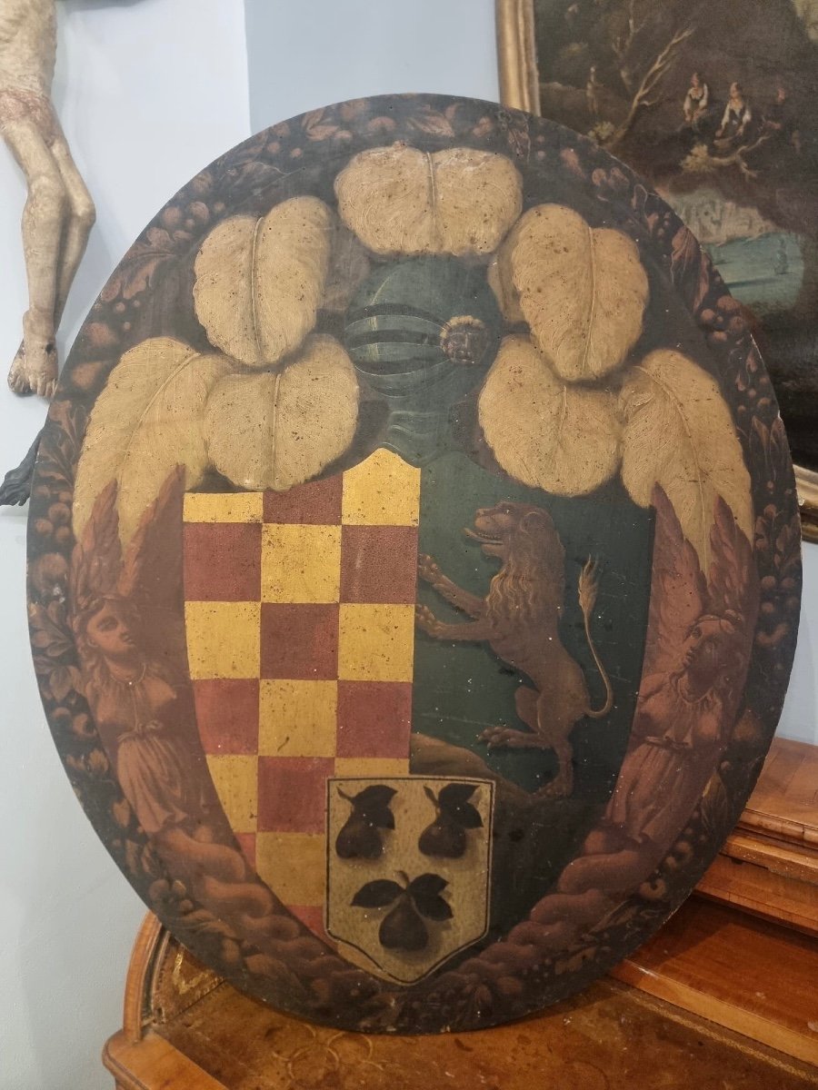 Painted Wooden Coat Of Arms-photo-4