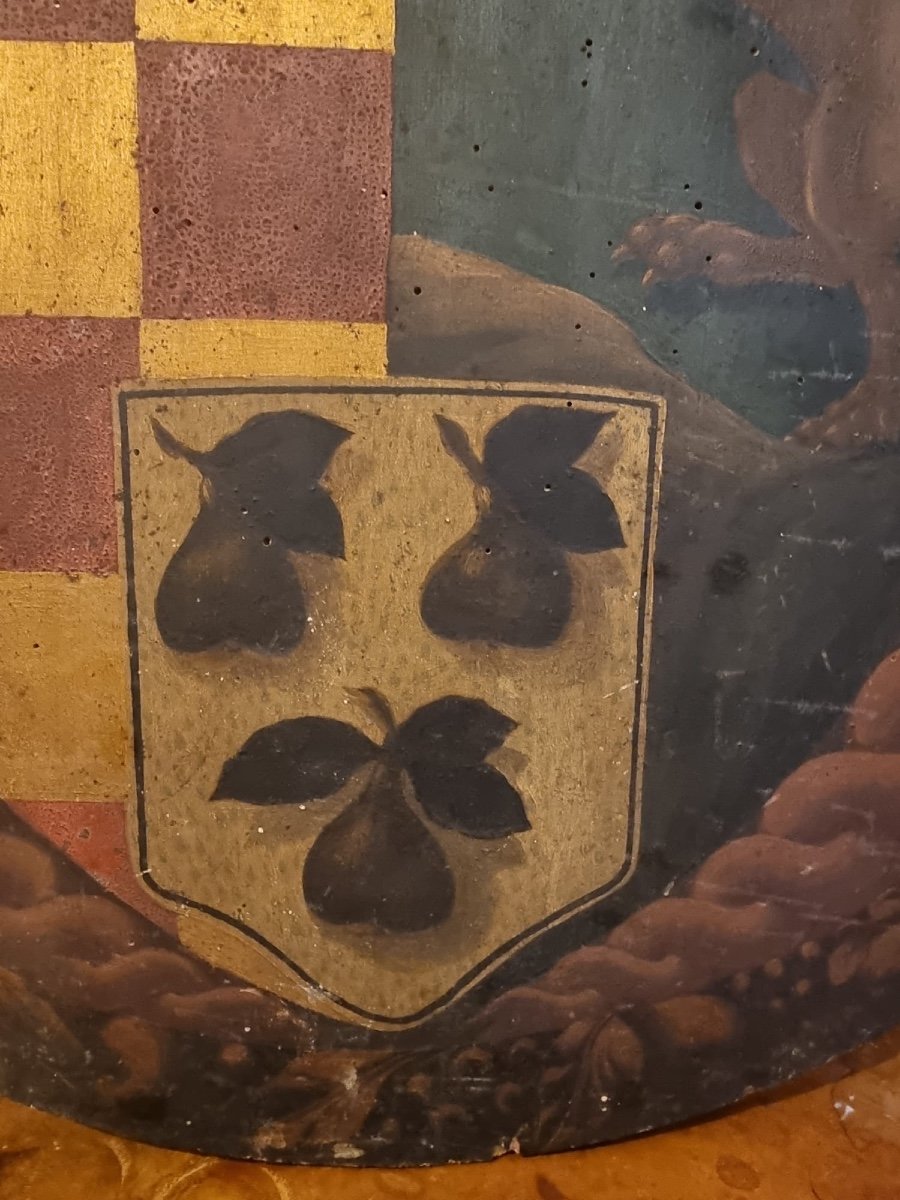 Painted Wooden Coat Of Arms-photo-4