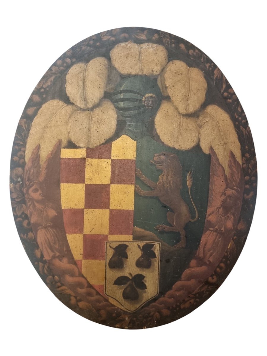 Painted Wooden Coat Of Arms