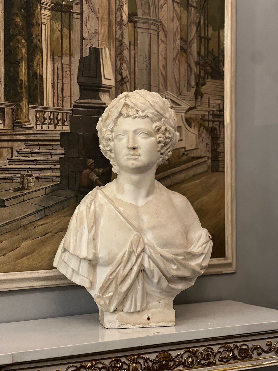 Pair Of Large Scagliola Busts-photo-3