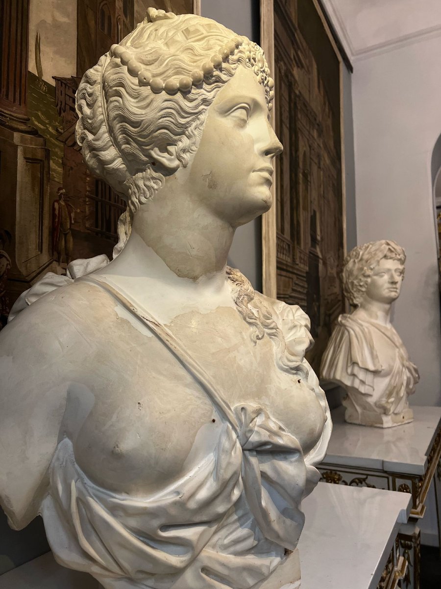 Pair Of Large Scagliola Busts-photo-4