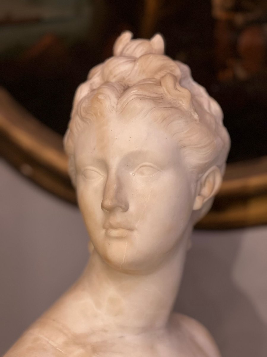 Bust In White Marble Depicting Diana.-photo-3