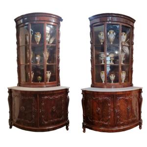 Large Pair Of Corner Cabinets