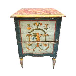 Large Bedside Table Painted With Grotesques