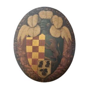 Painted Wooden Coat Of Arms