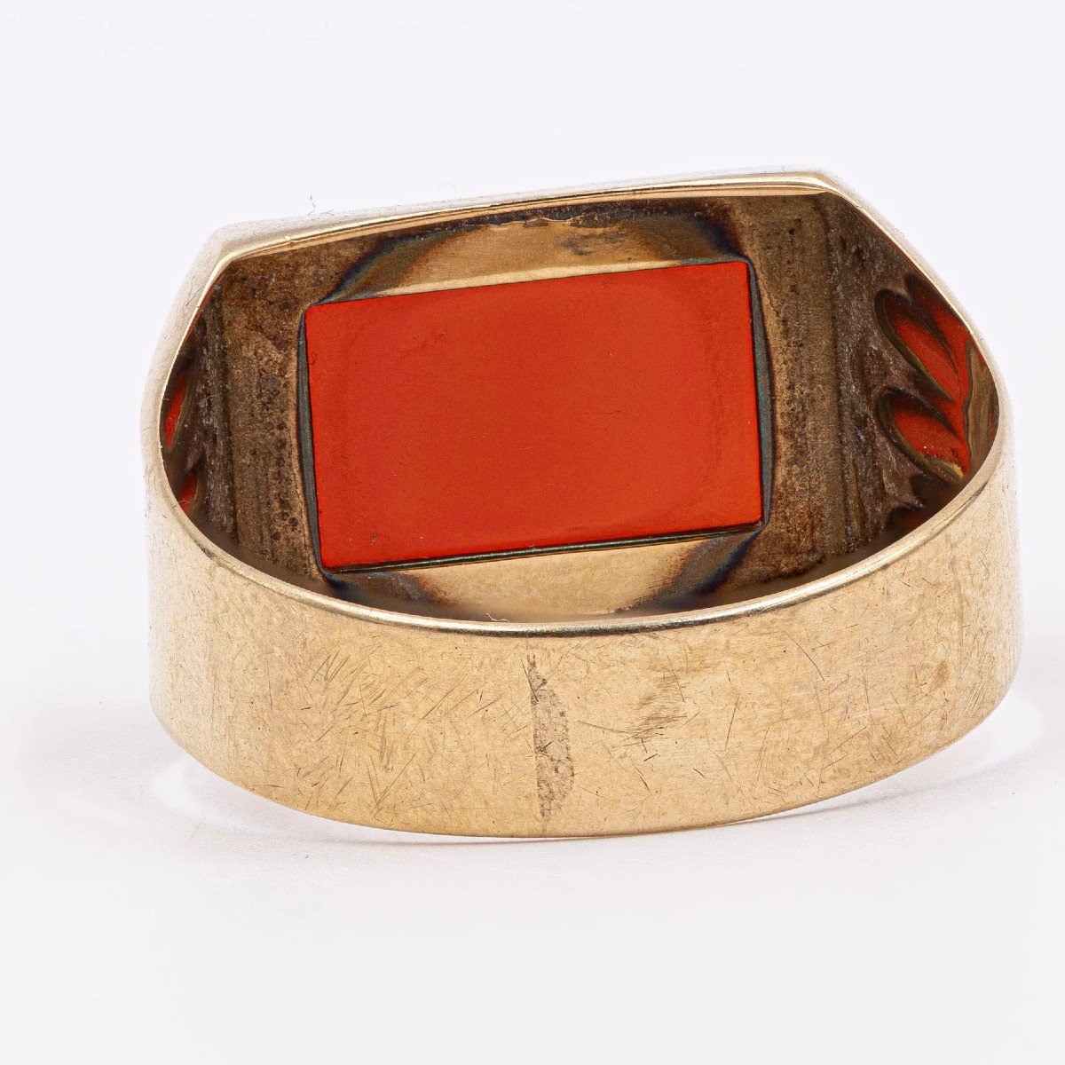 Vintage Men's 8k Gold And Carnelian Ring, 40s/50s-photo-2