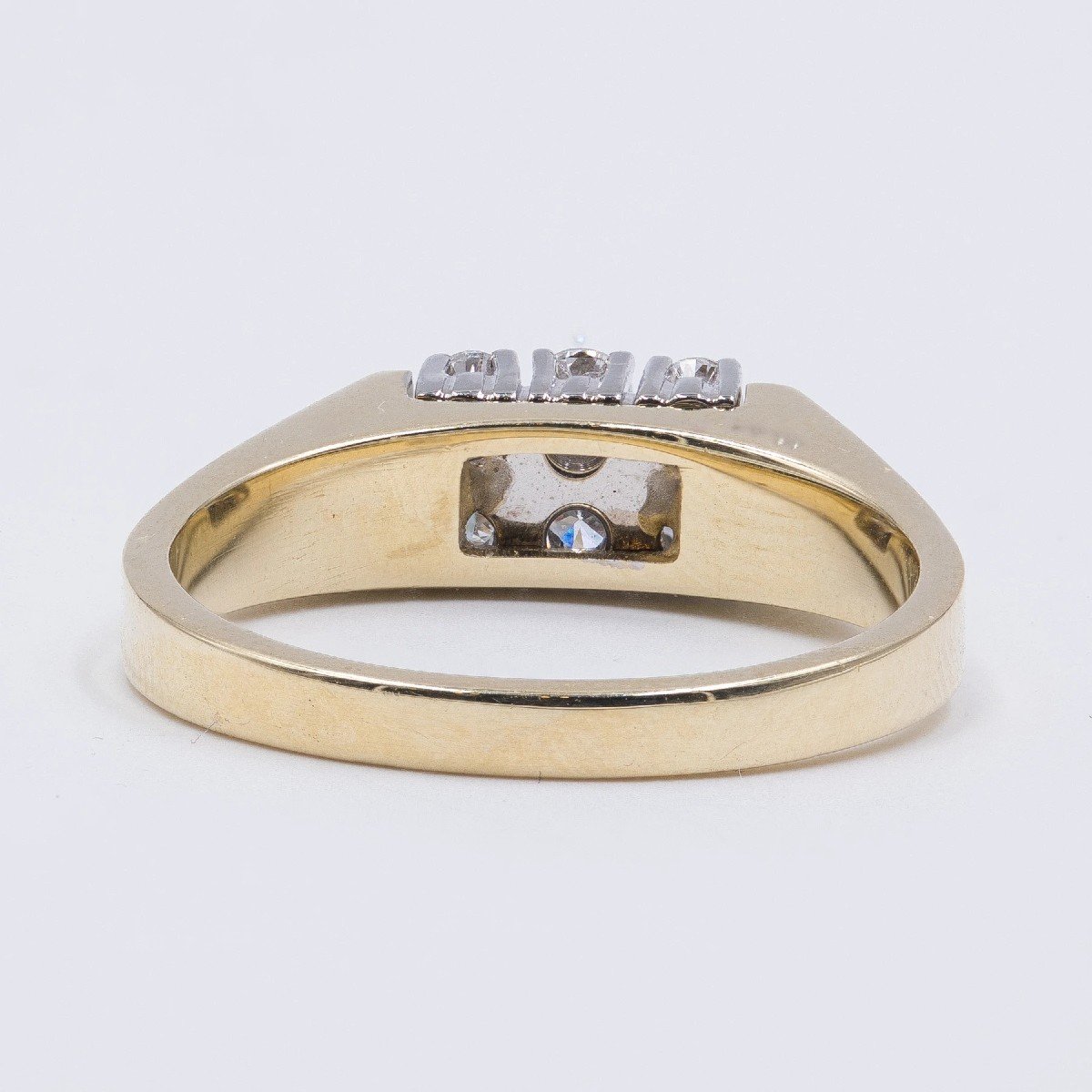 Vintage 14k Yellow Gold Ring With 6 Diamonds (0.30 Ct), 1970s-photo-2