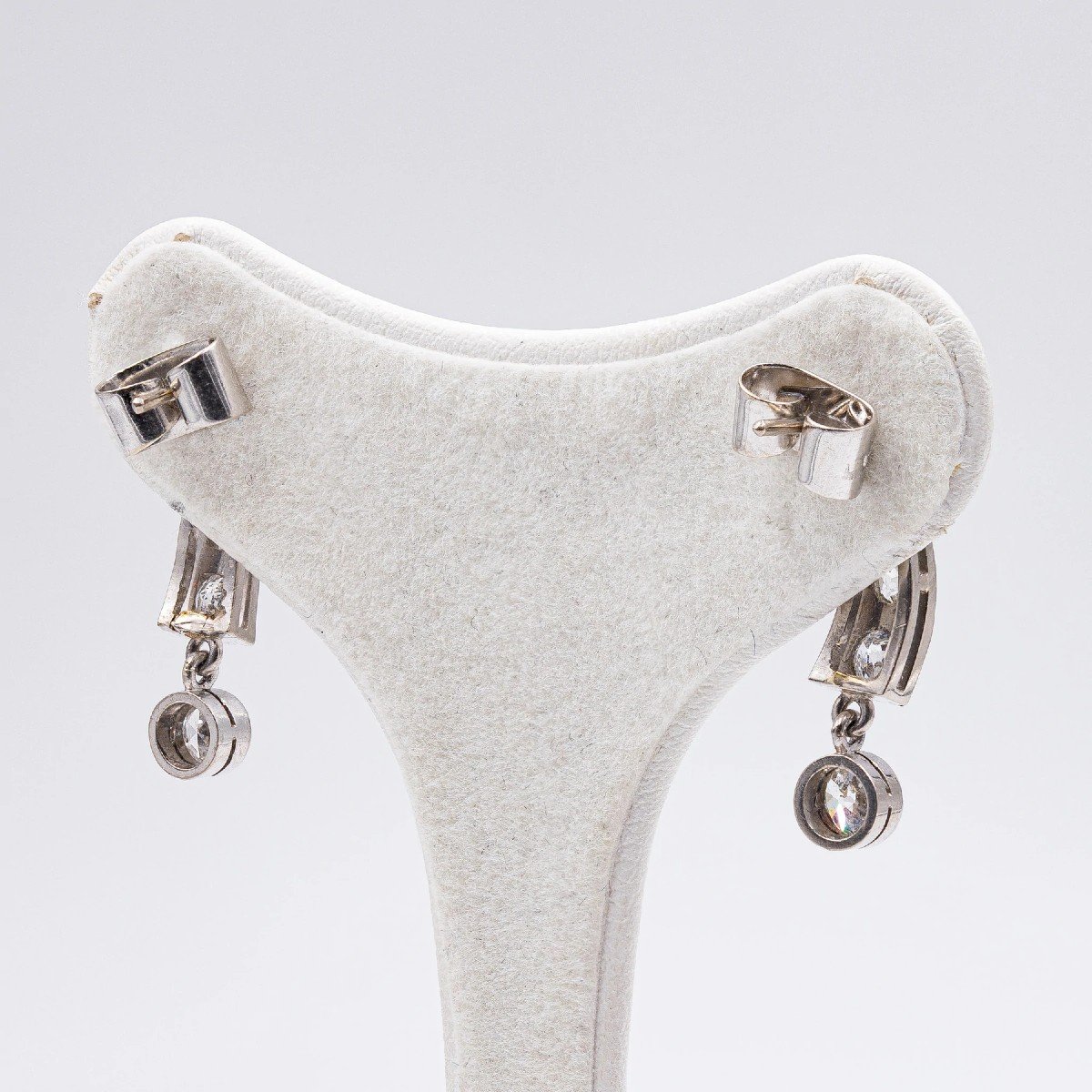 Platinum Earrings With Diamonds For A Total Of 1 Ct, 1960s-photo-3