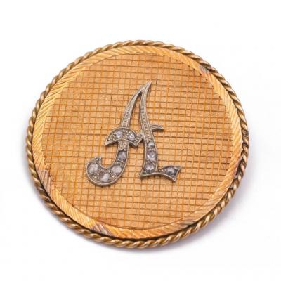 18k Gold And Diamond Brooch