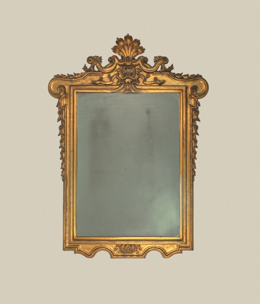 Miroir En Bois Sculpté Et Doré XIXe Siècle