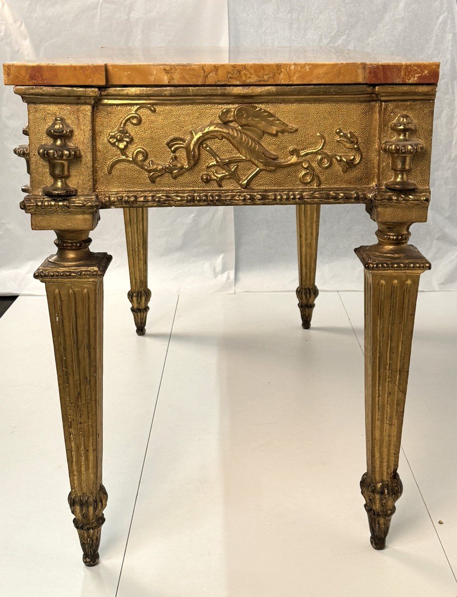 Console In Gilded Wood Rome Late 18th Century-photo-3