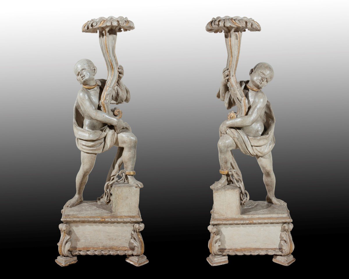 Pair Of Sculptures Veneto 18th Century-photo-4