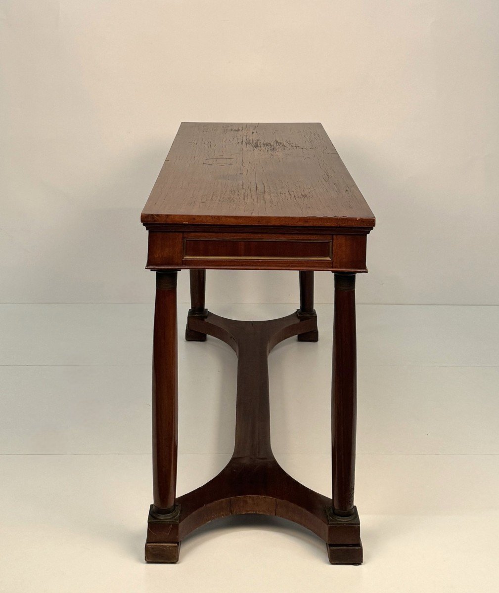 Center Desk In Mahogany 20th Century-photo-4