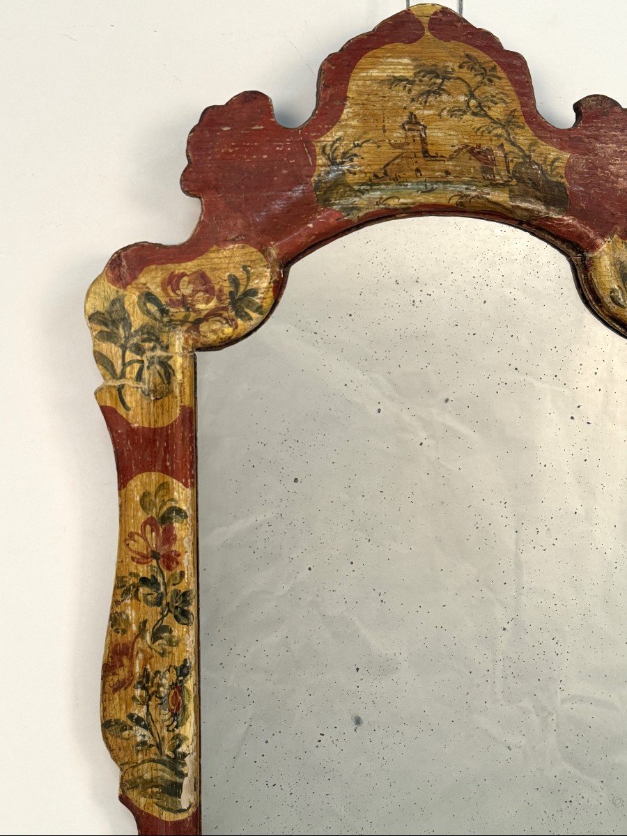 Small Mirror In Lacquered Wood 19th Century-photo-1