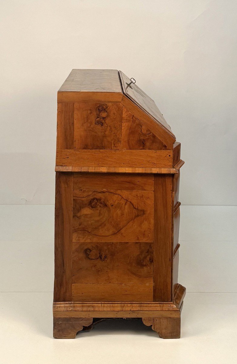 Flap Chest Of Drawers Veneered In Walnut And Walnut Briar, 18th Century Veneto-photo-2