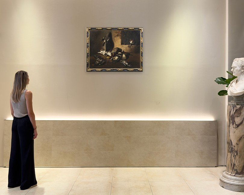 Giovan Francesco Briglia, "interior Of Pantry With Feathered Game And Cat",-photo-1