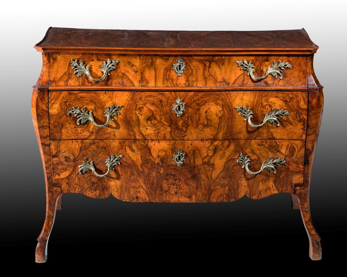 Pair Of Chests Of Drawers Veneered In Walnut, Lombardy, Second Half Of The 18th Century-photo-3