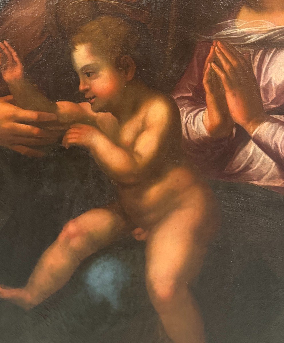 Anonymous, 18th Century, "madonna With Child, Saint John The Baptist And Saint Elizabeth"-photo-2