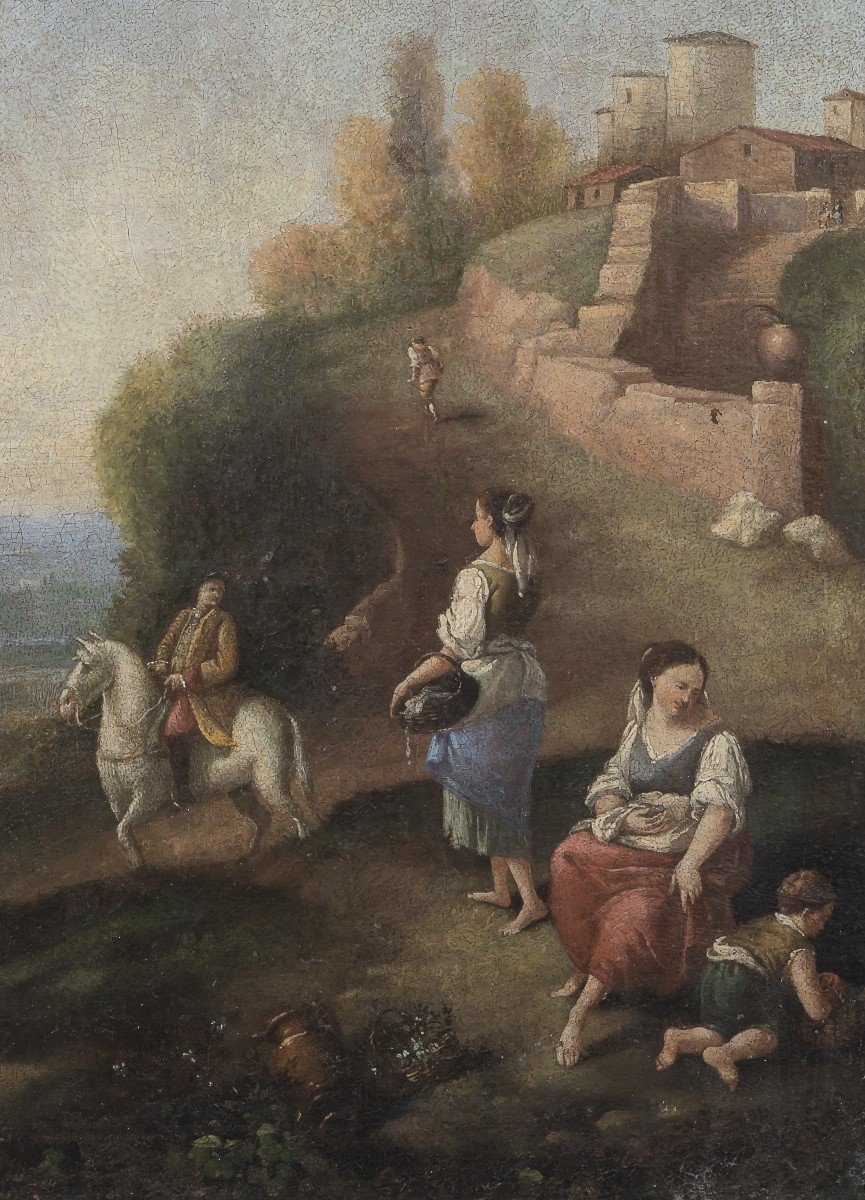 Anonymous, 18th Century, "landscape With Ruins And Shepherds"-photo-4