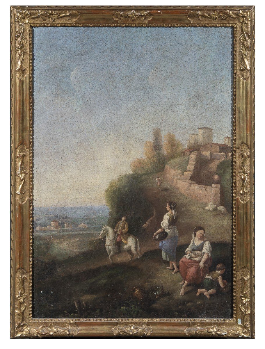 Anonymous, 18th Century, "landscape With Ruins And Shepherds"